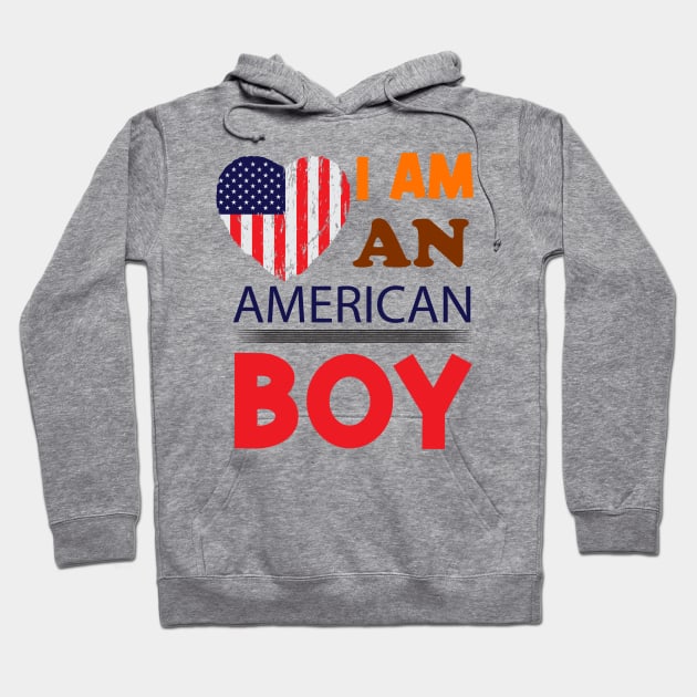 I am an American boy Hoodie by Printashopus
